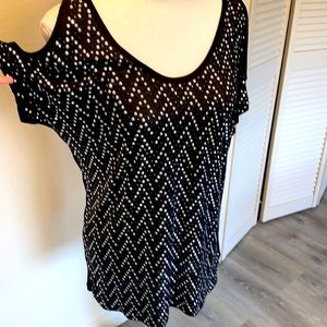 Michael Kors sequined cold shoulder top